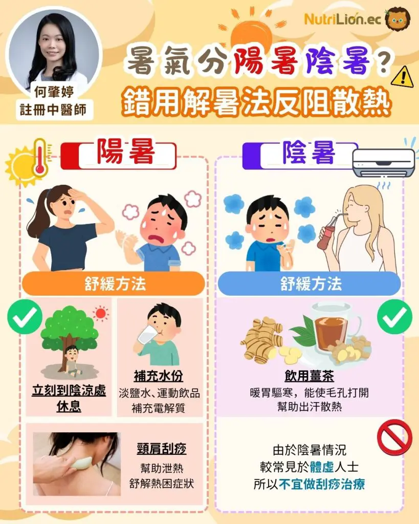 舒緩「陽暑」「陰暑」方法各異