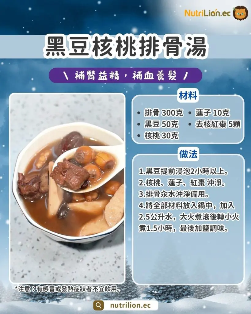 冬天養腎湯水 1：黑豆核桃排骨湯