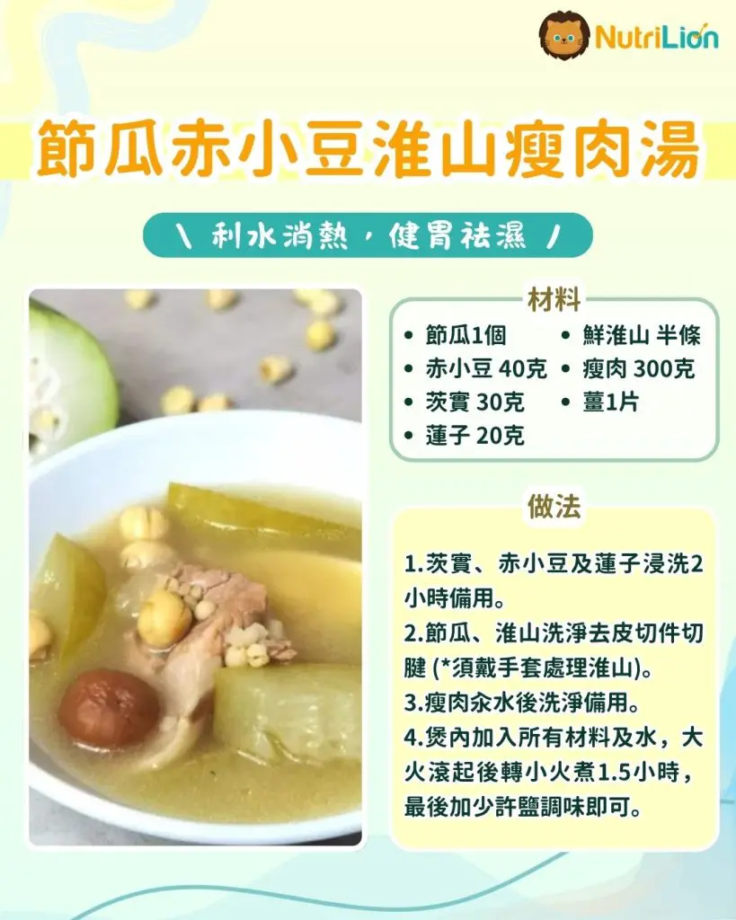 節瓜赤小豆淮山瘦肉湯