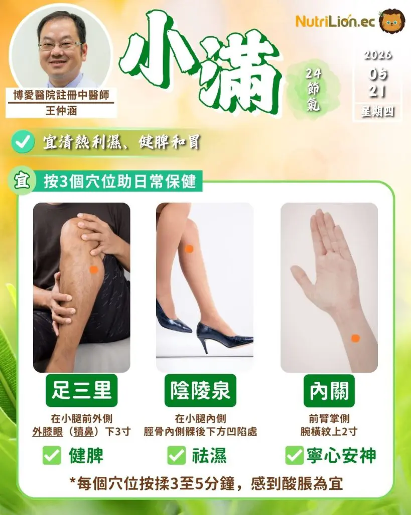 小滿|3個穴位助日常保健