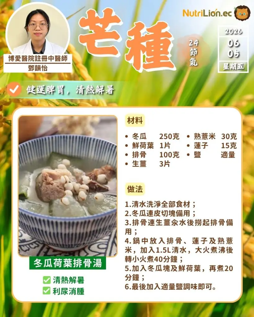 芒種食療1 — 冬瓜荷葉排骨湯