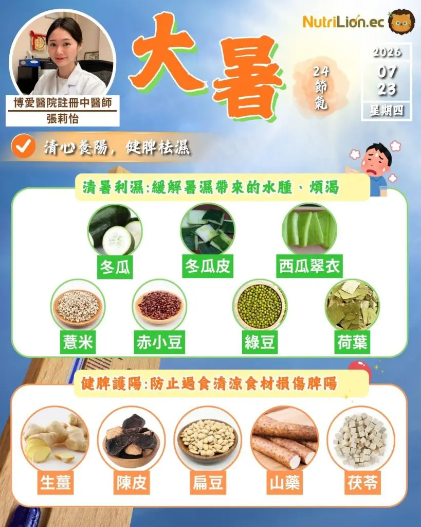 大暑食療助運，清心祛濕養脾胃