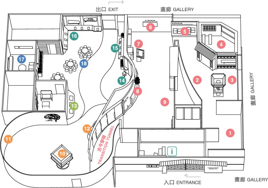 青山醫院精神健康體驗館展區平面圖
