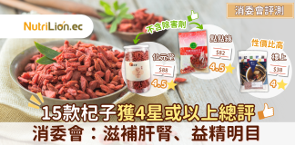 消委會枸杞子|15款杞子獲4星或以上總評 滋補肝腎、益精明目 消委會枸杞子