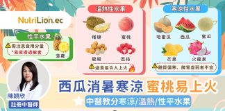 夏日水果|西瓜消暑寒涼 蜜桃食太多易上火 中醫教分寒熱水果 中醫教食夏日水果宜忌